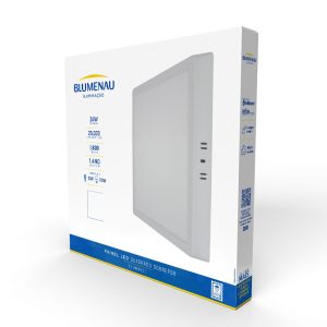 Painel LED TECH Slim Quadrado Sobrepor 24W