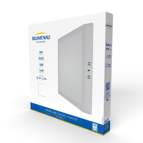 Painel LED TECH Slim Quadrado Sobrepor 24W