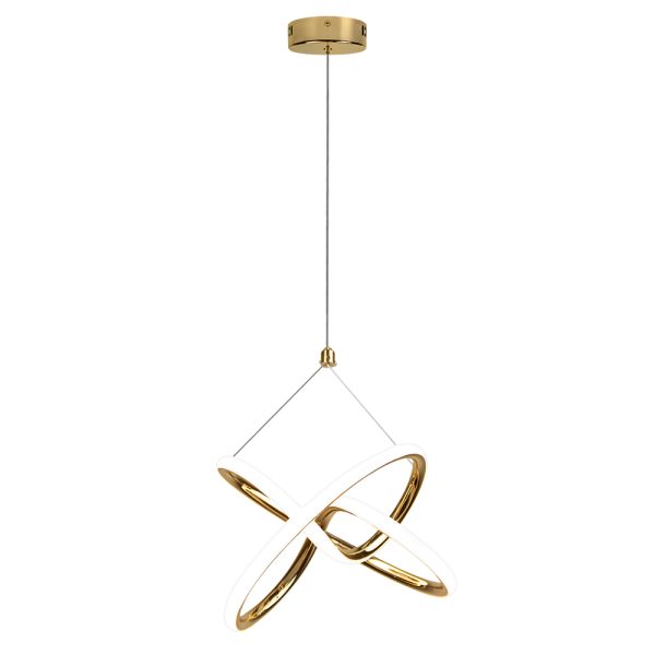 Pendente LED Lupi Bivolt 24W 3.000K Dourado