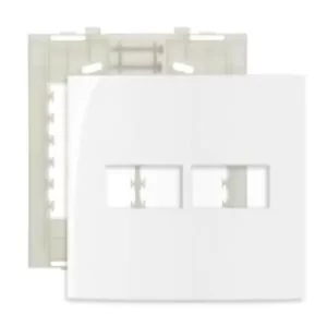 Conj placa 4x4 2 postos branco  com suporte  sleek - Margirius