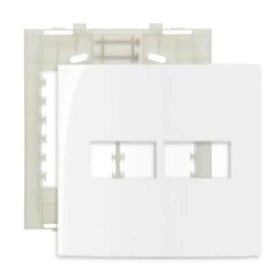 Conj placa 4x4 2 postos branco  com suporte  sleek - Margirius