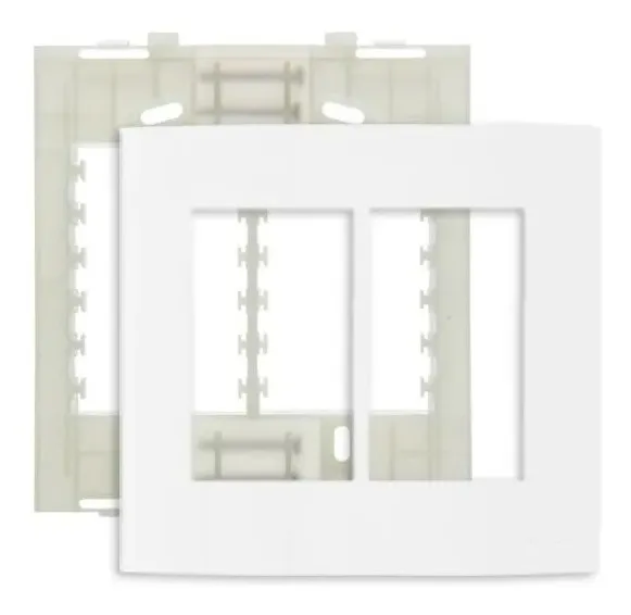 Conjunto Placa 4x4 6 Postos Branco C/suporte Margirius Sleek