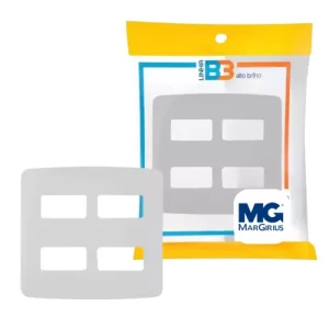 Conjunto Placa 4x4 4 Postos Horizotal Margirius Linha B3