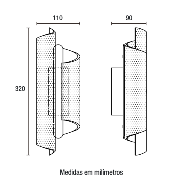 Arandela LED Maitê 7W Bivolt 3.000K - Dourado