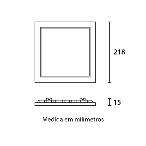 Painel LED TECH Slim Quadrado Embutir 18W 4.100K - Branco