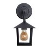 Arandela Colonial Nina Quadrada - Vidro Liso - Preto