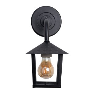 Arandela Colonial Nina Quadrada - Vidro Liso - Preto