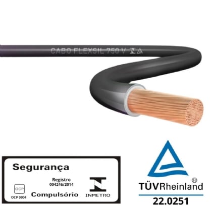 Cabo Flexivel 4mm Preto 750v Rolo 100 Metros - Sil