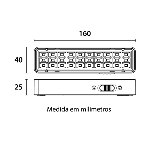 Luminária de Emergência 100 LM 30 LEDs 1W 6.500K