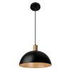 Pendente Bia Alumínio 30cm – Preto Liso e Interno Dourado