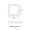 Painel LED Play ABS Sobrepor Quadrado 18W