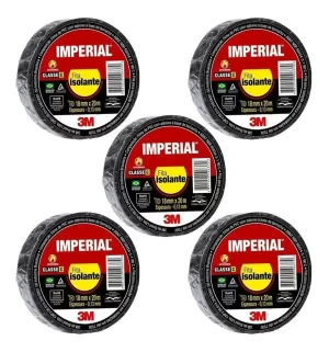 Fitas Isolante Imperial 3m 18mm X 20 Metros Preta Slim