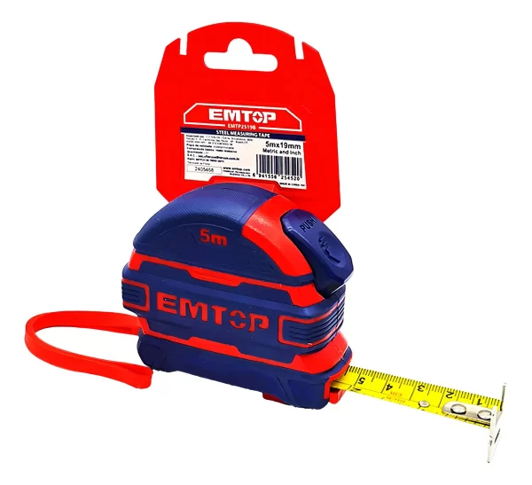 Trena De Aço 5m X 19mm Emborrachada C/ Trava Automática