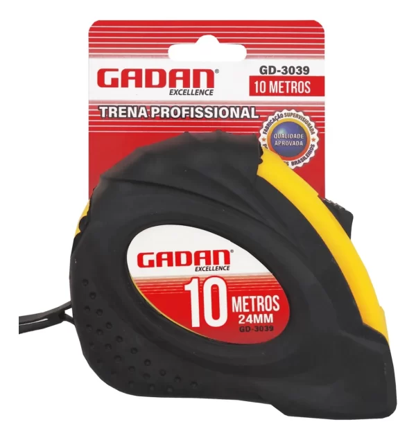 Trena 10 Metros 24mm Com Trava Emborrachada Profissional