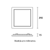 Painel LED TECH Slim Quadrado Embutir 24W 3.000K - Branco
