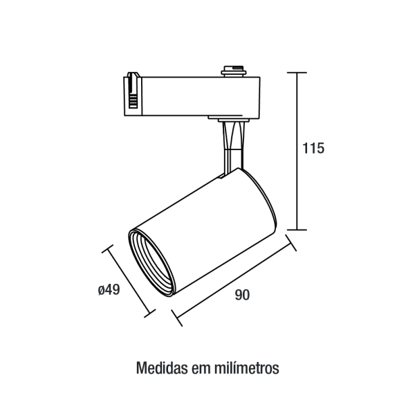 Spot Eletrificado Led Up para Trilho 5W 3.000K - Branco